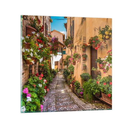 Schilderen op glas - Italiaans zijstraatje - 30x30 cm