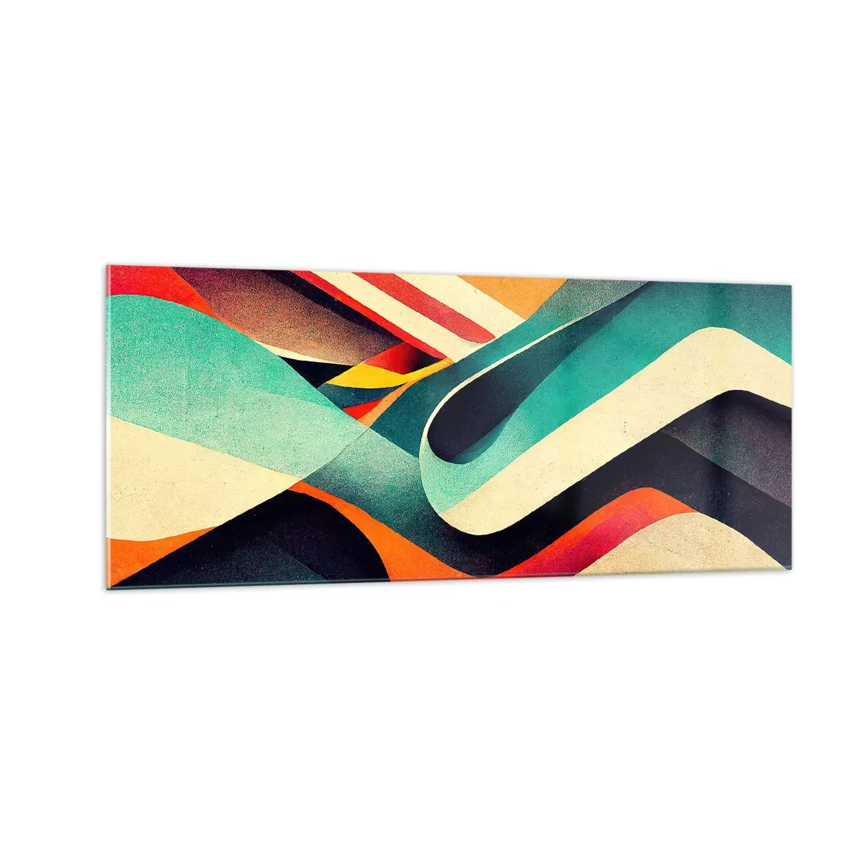 Schilderen op glas - Intensieve compositie - 100x40 cm