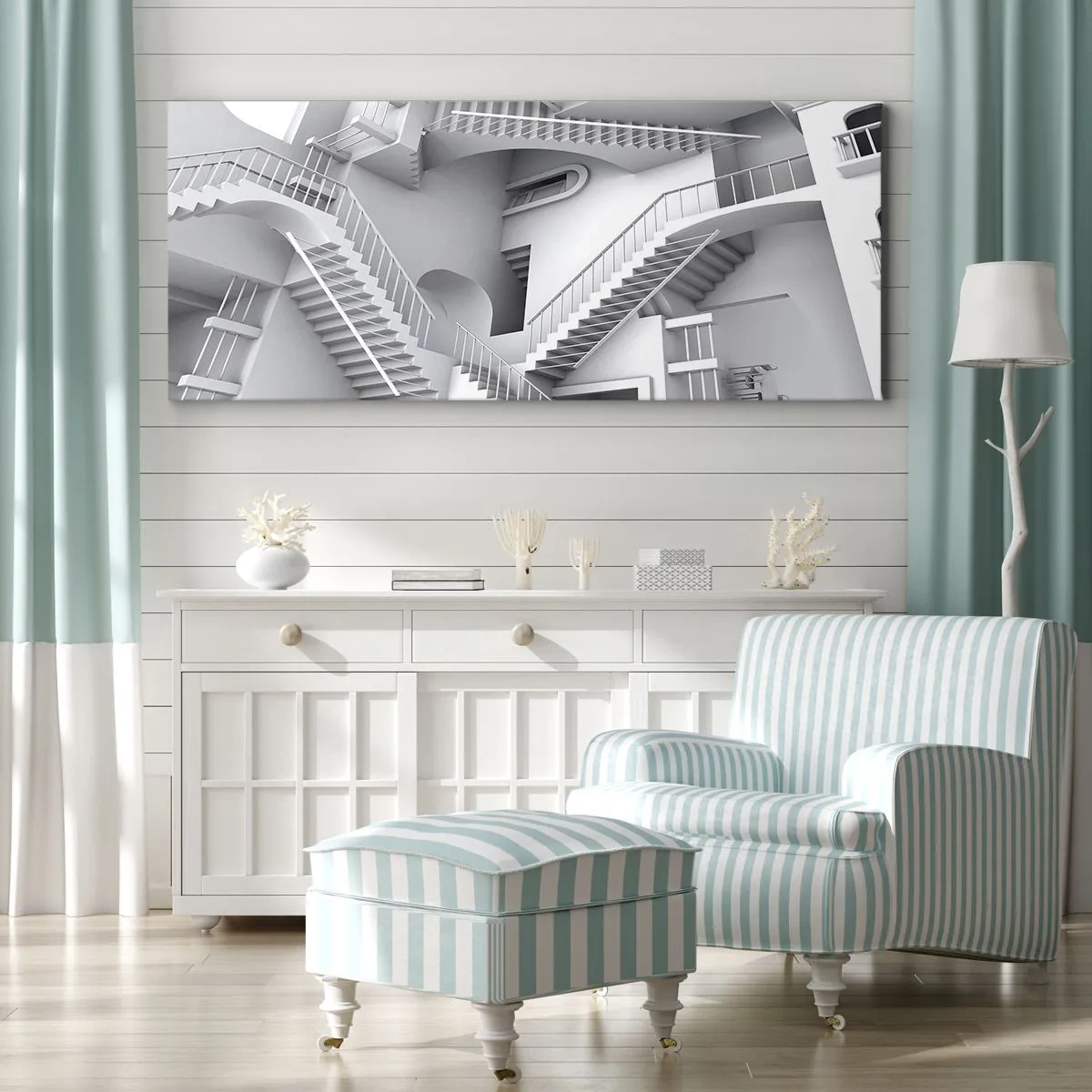 Schilderen op canvas - De paradoxen van de ruimte - 120x50 cm