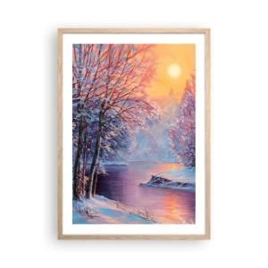 Een poster in een licht eiken lijst - De kleuren van de winter - 50x70 cm