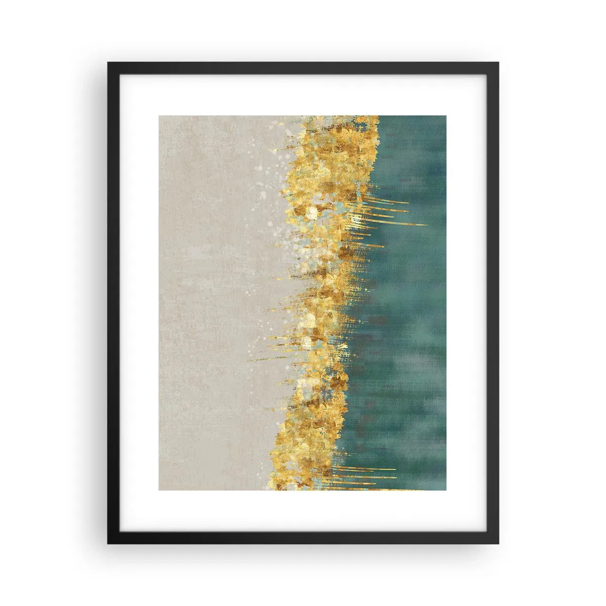 Poster in een zwarte lijst - De gouden rand - 40x50 cm