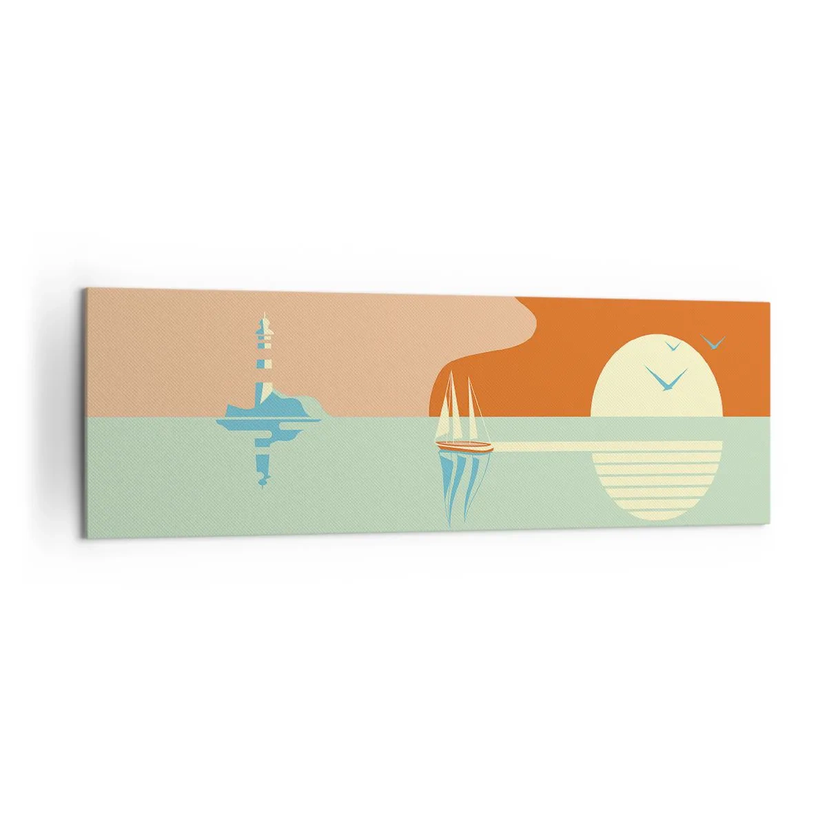 Schilderen op canvas - Het perfecte zeelandschap - 160x50 cm