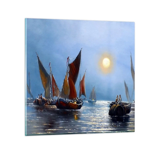 Schilderen op glas - Nachtvangst - 30x30 cm