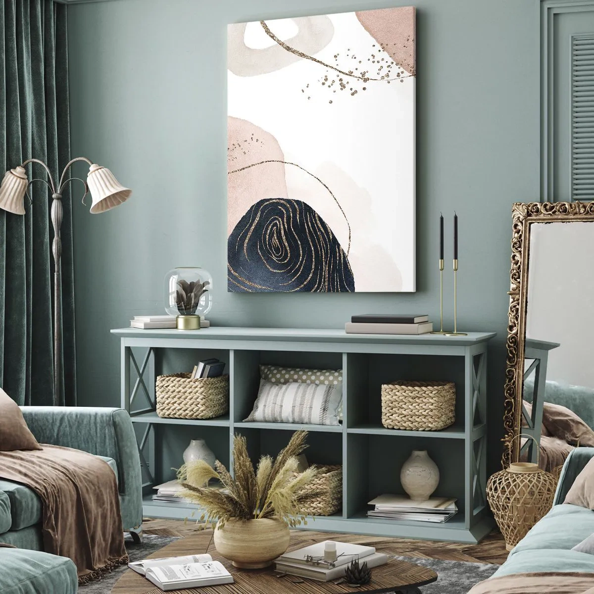 Schilderen op canvas - Alles vloeit - 65x120 cm