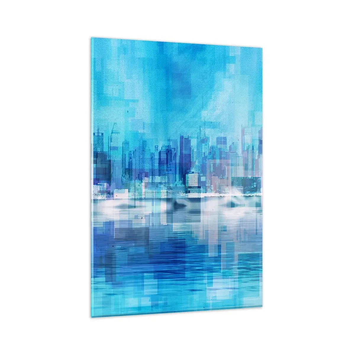 Schilderen op glas - Verdronken in het blauw - 80x120 cm