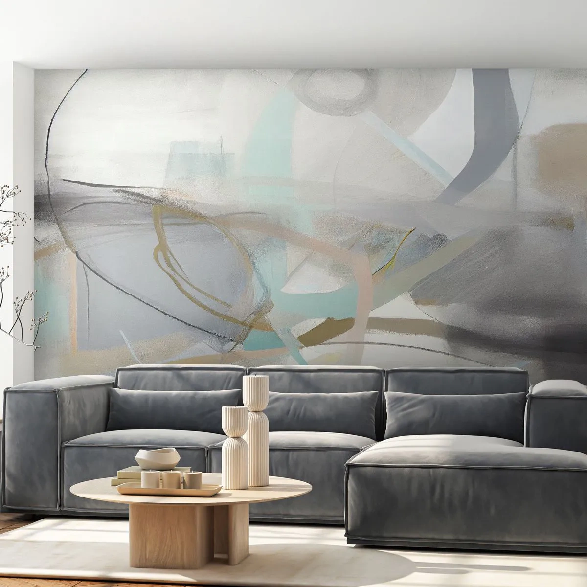 Zelfklevend Fotobehang Deluxe Sticker - Mistige abstractie - Abstractie, Deel, Helder - 400x280 cm