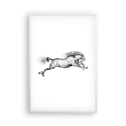 Poster in een witte lijst - Vastgehouden in galop - 61x91 cm