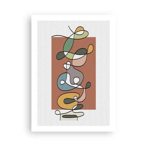 Poster - Abstractie: kleurrijke dans - 50x70 cm