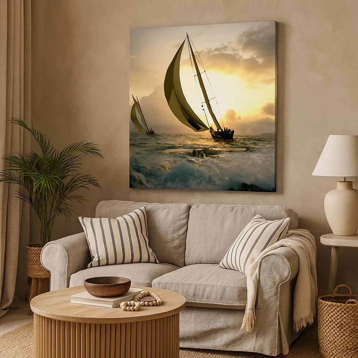 Schilderen op canvas - Met de wind en tegen de wind - 30x30 cm