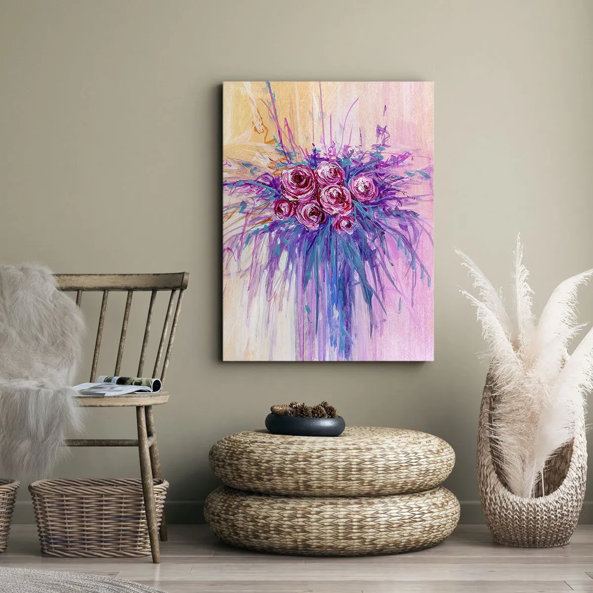 Schilderen op canvas - Rozenfontein - 50x70 cm