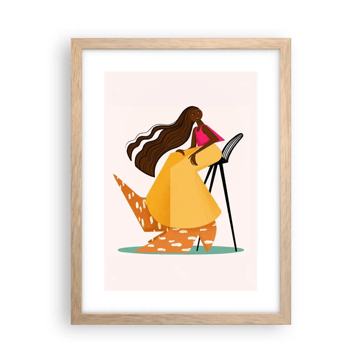 Een poster in een licht eiken lijst - Fashion is ook leuk - 30x40 cm