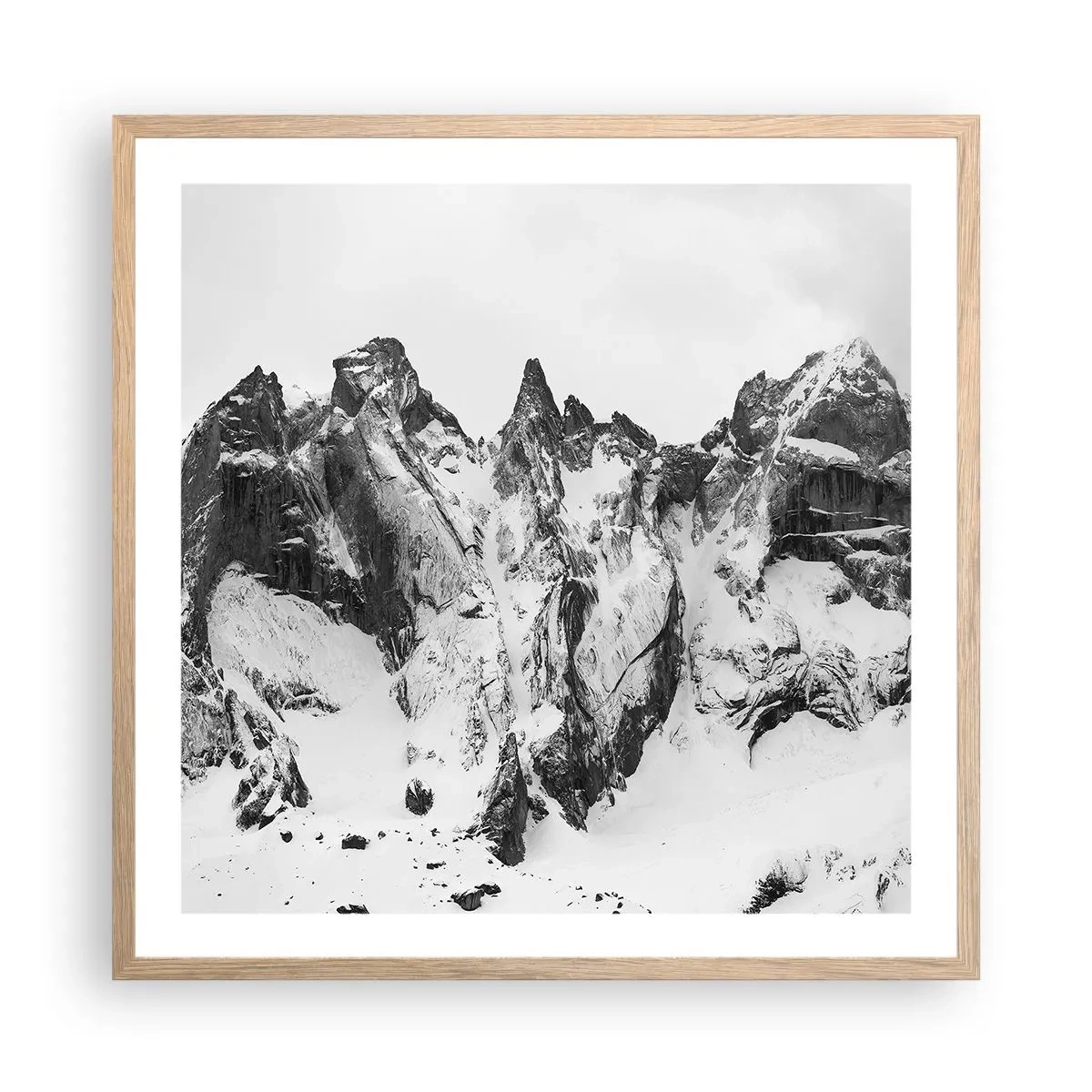 Een poster in een licht eiken lijst - Granieten gevaarlijke nok - 60x60 cm