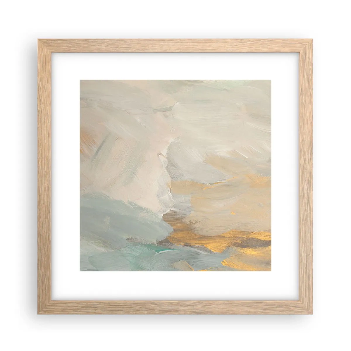Een poster in een licht eiken lijst - Abstractie – het land van zachtheid - 30x30 cm