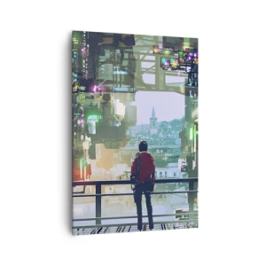 Schilderen op canvas - Twee werelden - 70x100 cm