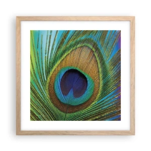 Een poster in een licht eiken lijst - Oog in oog - 40x40 cm