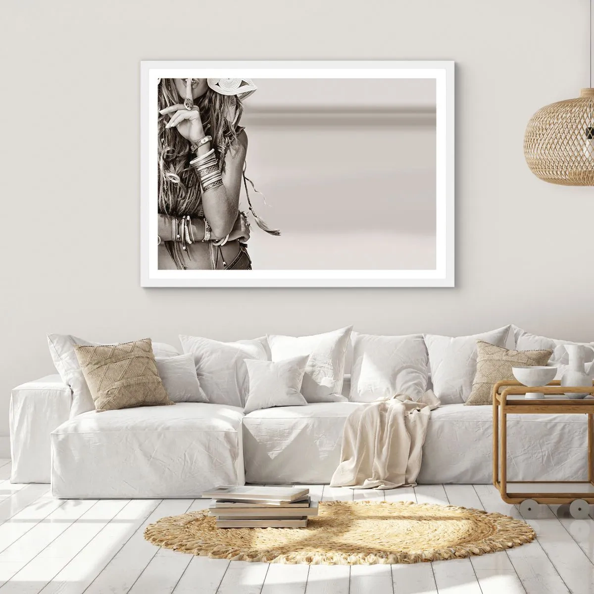 Poster in een witte lijst - Waarom een ​​meisje - 91x61 cm