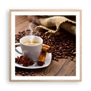 Een poster in een licht eiken lijst - Pittige smaak en aroma - 60x60 cm