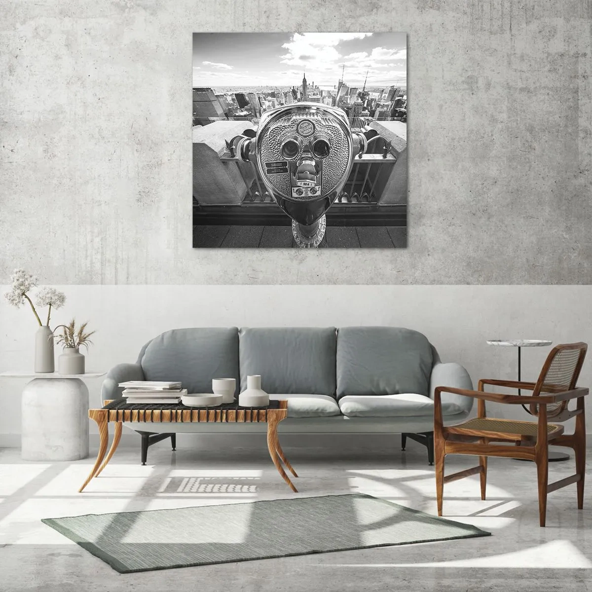 Schilderen op glas - Stad boven de steden - 30x30 cm