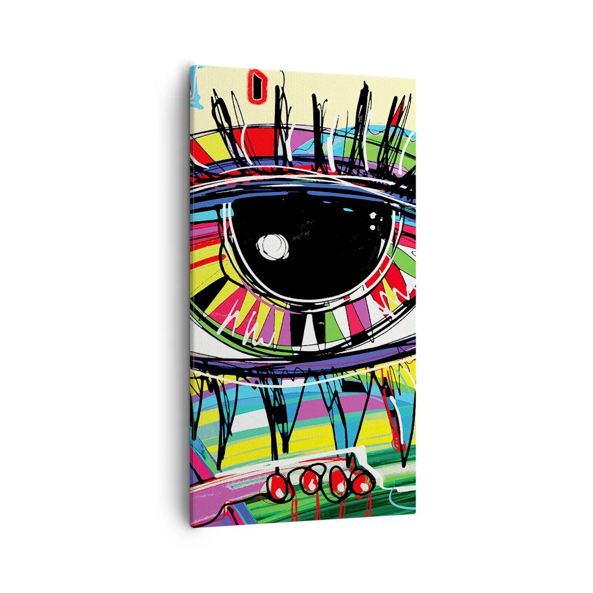 Schilderen op canvas - Kleurrijk oog - kleurrijke ziel - 55x100 cm