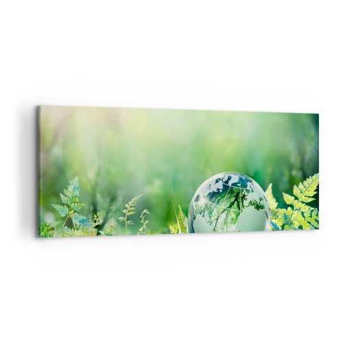 Schilderen op canvas - De groene planeet - 120x50 cm