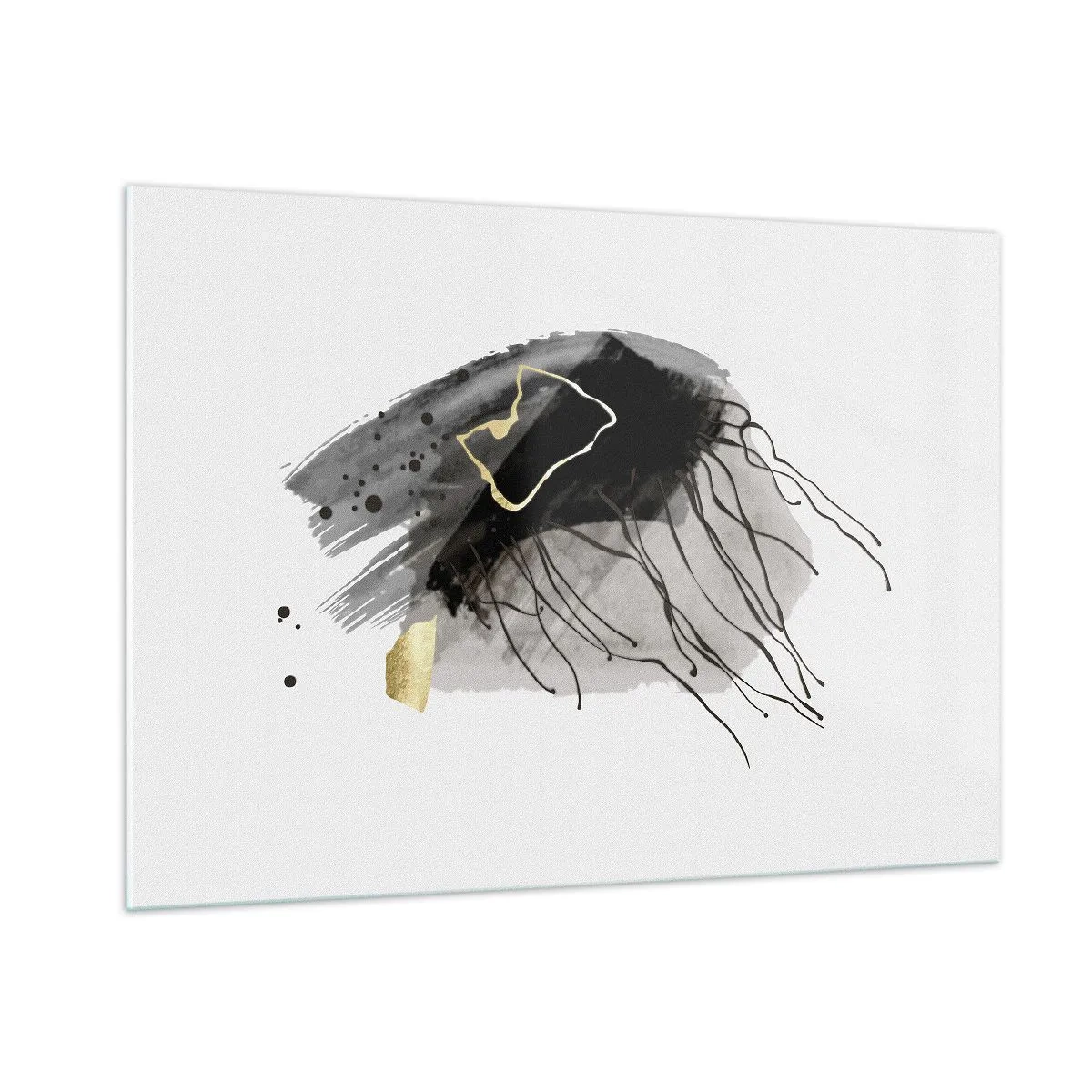 Schilderen op glas - In zwart en goud - 100x70 cm