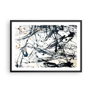 Poster in een zwarte lijst - Expressionistische abstractie - 70x50 cm