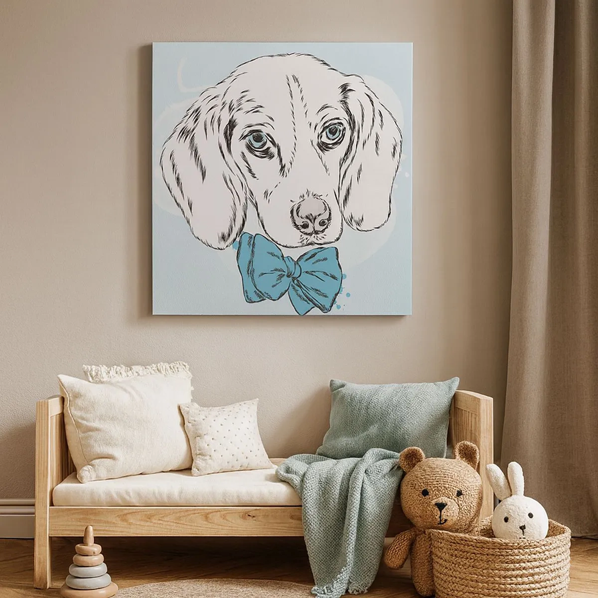Schilderen op canvas - Hond elegantie - 30x30 cm