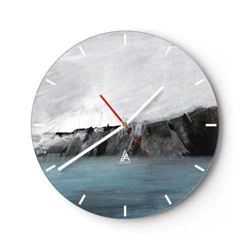 Wandklok - Klok - Water – aarde: botsing der elementen - 40x40 cm
