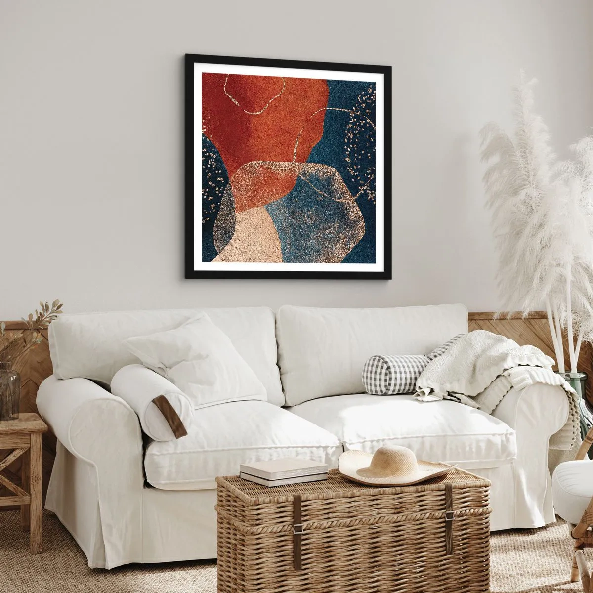 Poster in een zwarte lijst - De lichtheid van het zijn - 50x50 cm