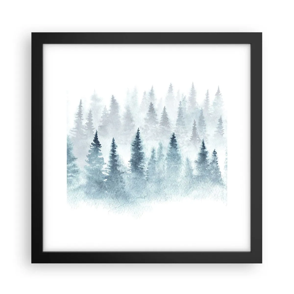 Poster in een zwarte lijst - Gehuld in mist - 30x30 cm