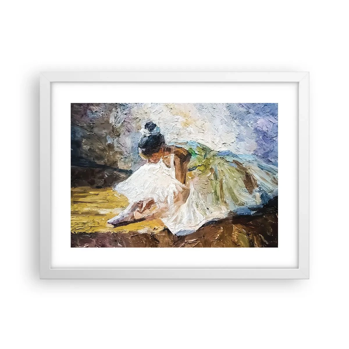 Poster in een witte lijst - Naar een schilderij van Degas - 40x30 cm