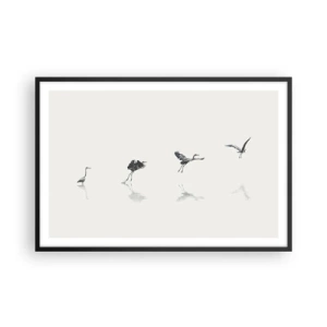 Poster in een zwarte lijst - Vier eenvoudige stappen - 91x61 cm