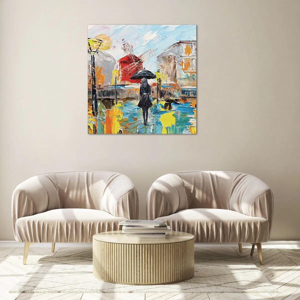 Schilderen op glas - Parijse legendes - 70x70 cm