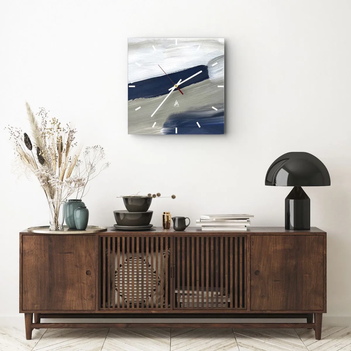 Wandklok - Klok - Ontmoeting met witheid - 30x30 cm