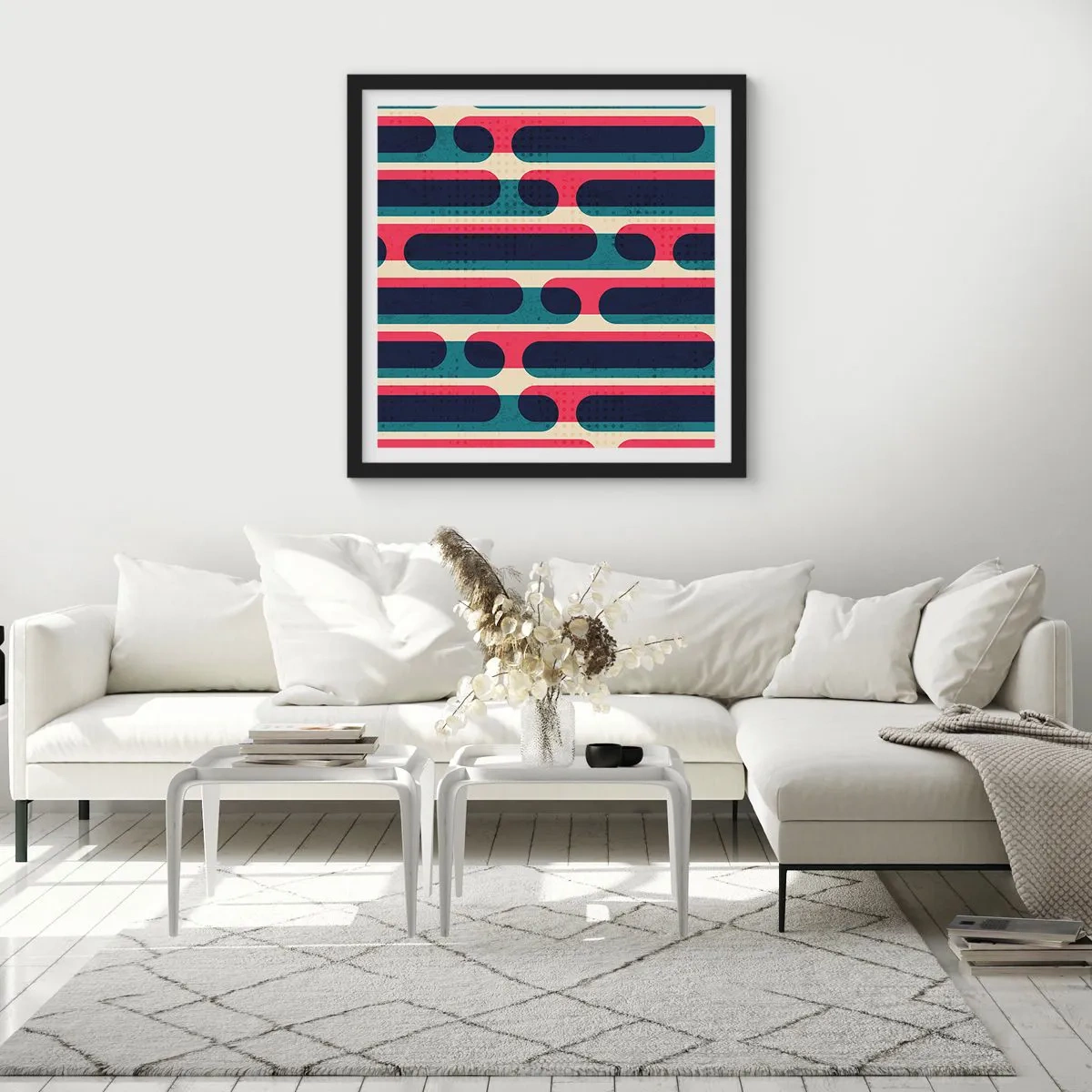 Poster in een zwarte lijst - In de diepte en vooruit - 30x30 cm