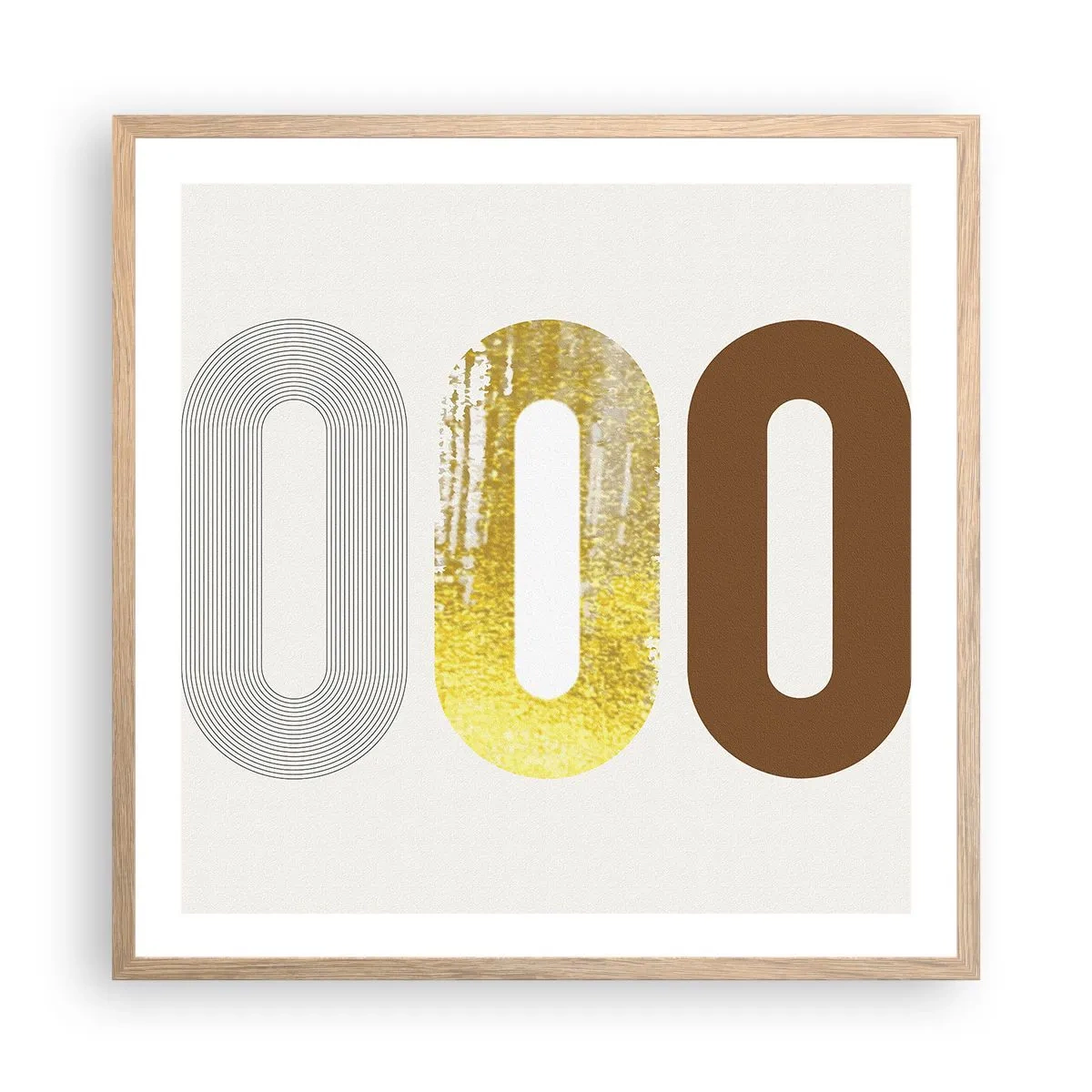 Een poster in een licht eiken lijst - Oooo! - 60x60 cm