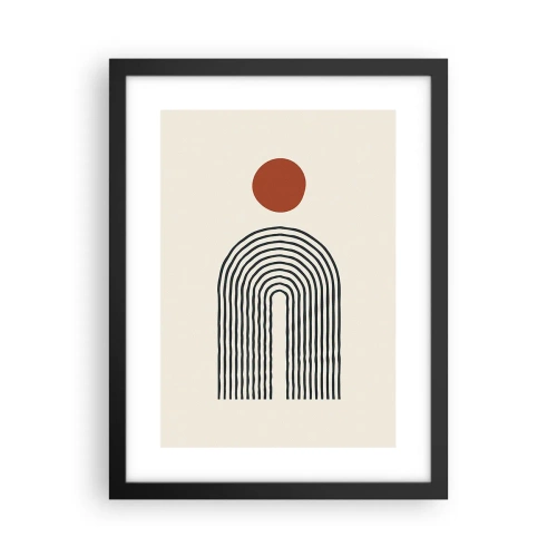 Poster in een zwarte lijst - Magnetisme van vormen en kleuren - 30x40 cm