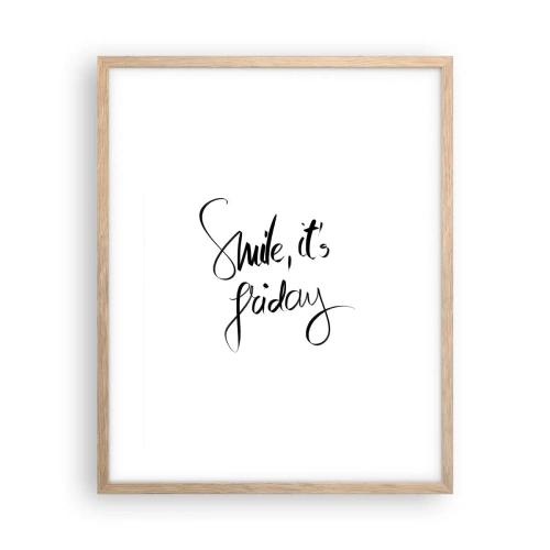 Een poster in een licht eiken lijst - Echte vreugde - 40x50 cm