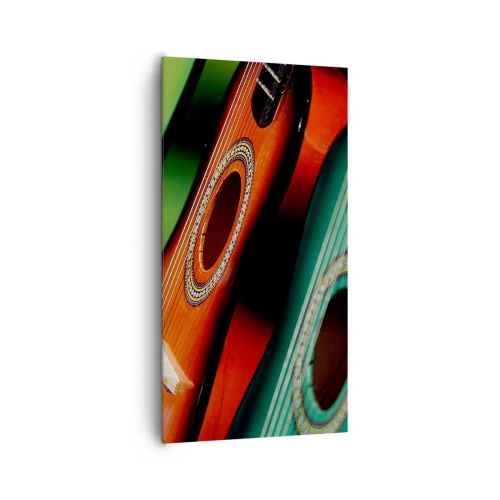 Schilderen op canvas - De gitaar heeft vele kleuren - 65x120 cm