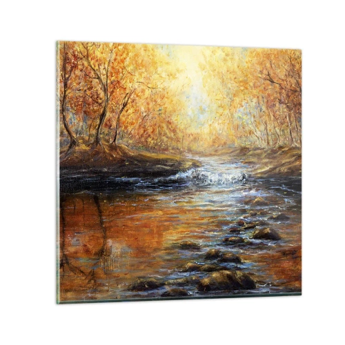 Schilderen op glas - De gouden stroom - 70x70 cm