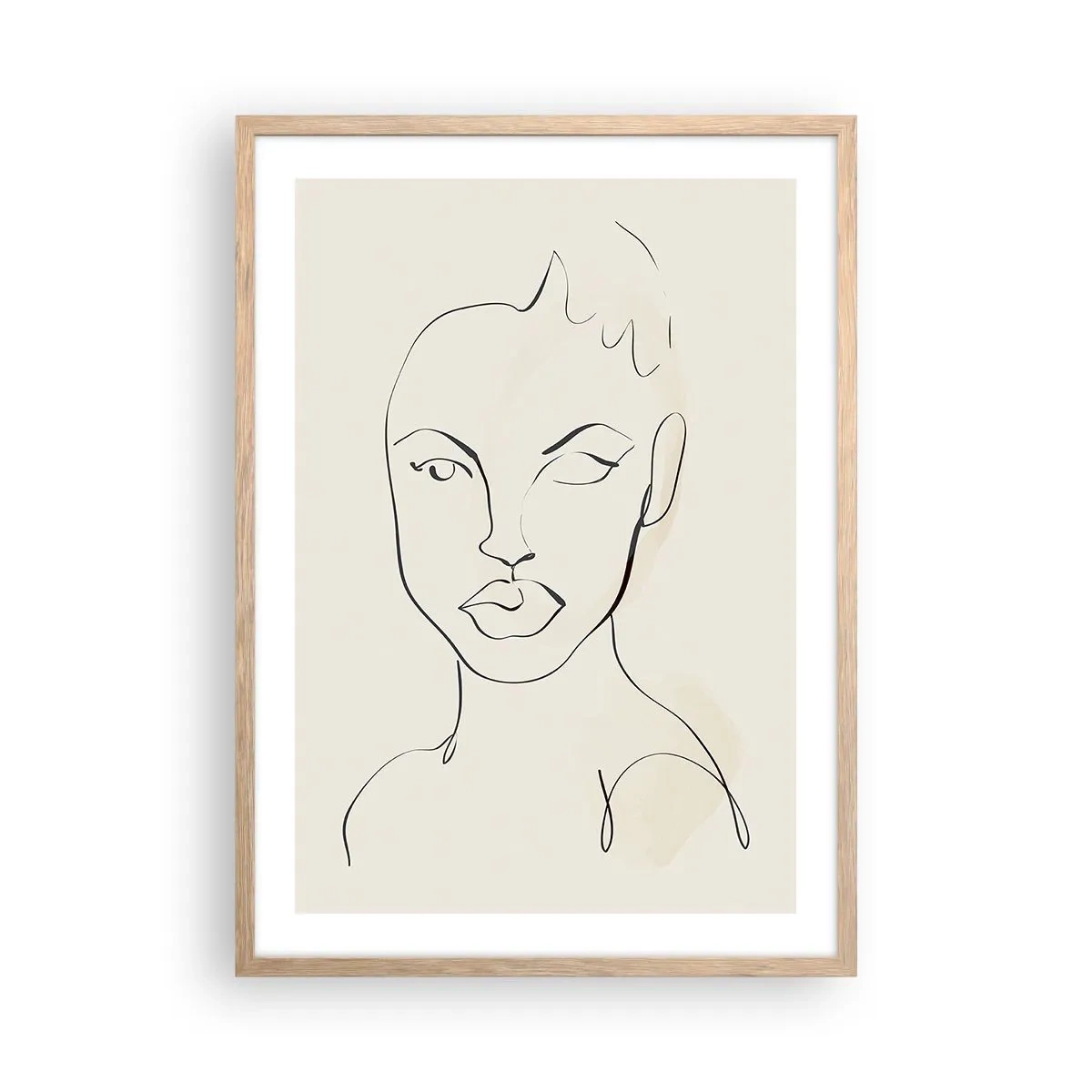 Een poster in een licht eiken lijst - Een overzicht van sensualiteit - 50x70 cm