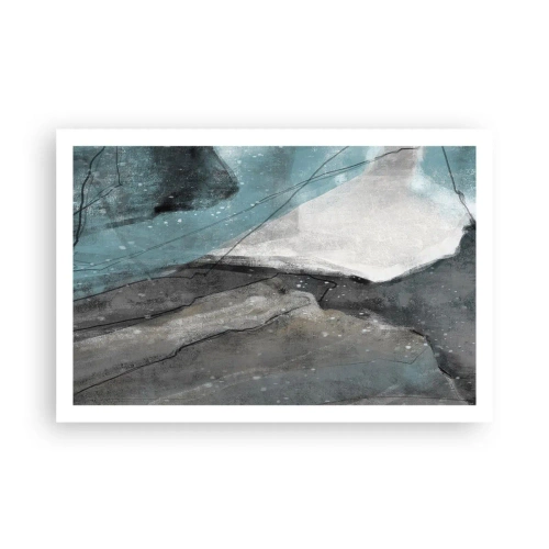 Poster - Abstractie: rotsen en ijs - 91x61 cm