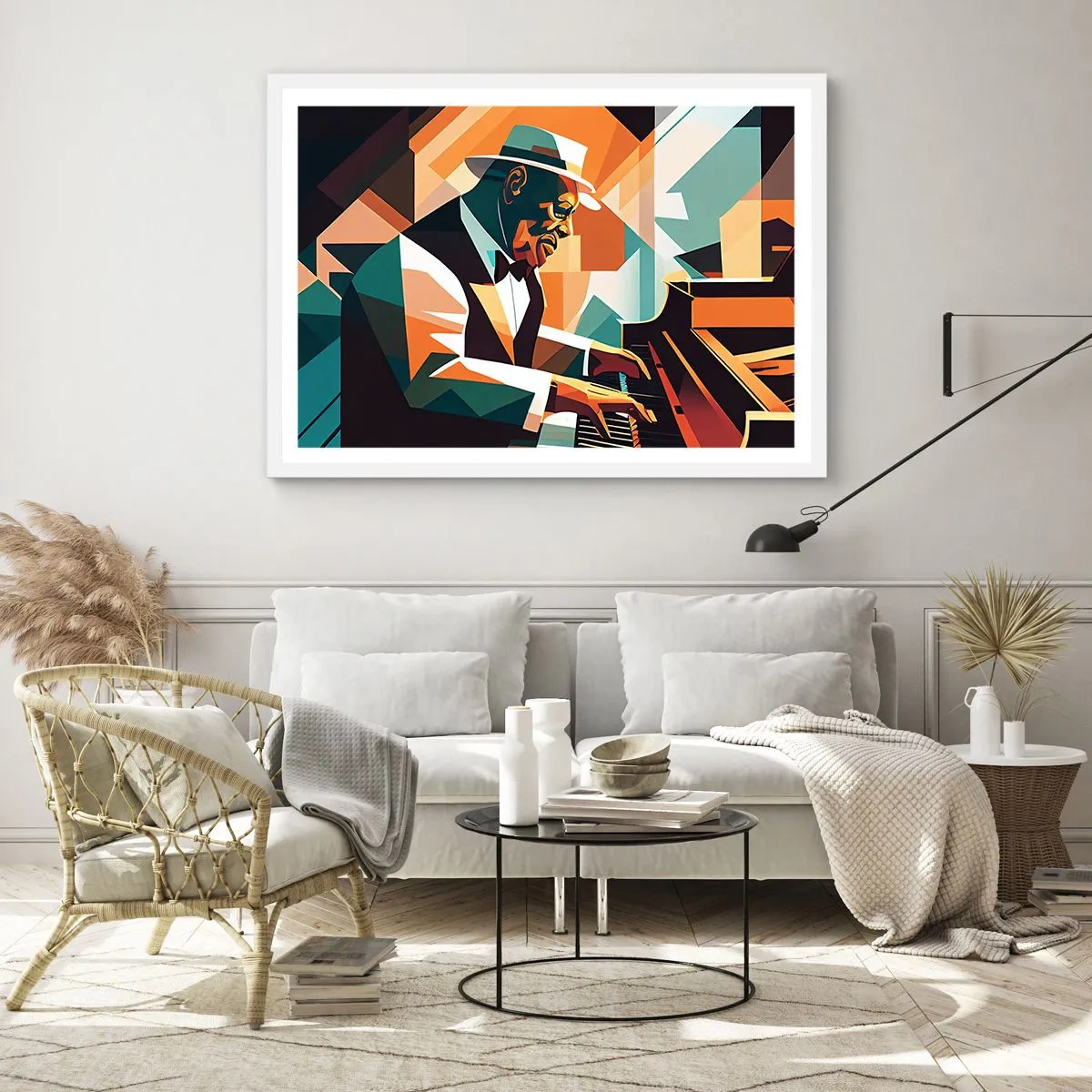 Poster in een witte lijst - Al die jazz - 50x40 cm