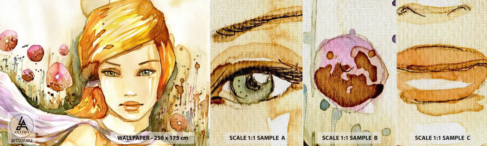 Fotobehang Monster Premium Canvas - Een smaragdgroene look die woede kalmeert - Vrouw, Wei, Mode - 100x30 cm