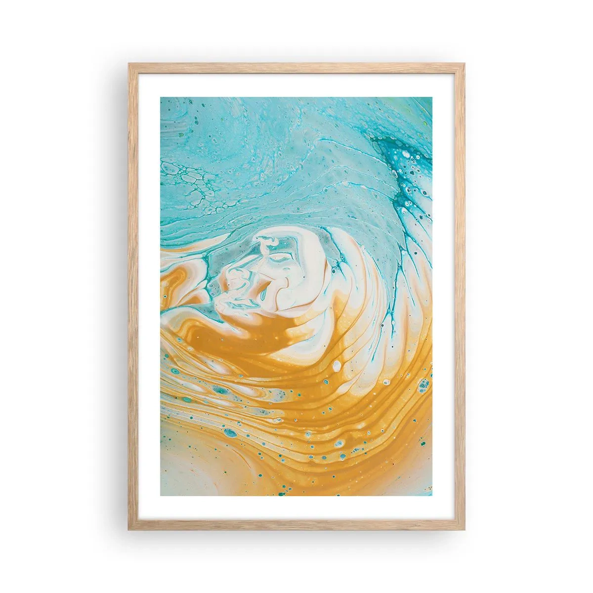 Een poster in een licht eiken lijst - Pastel werveling - 50x70 cm