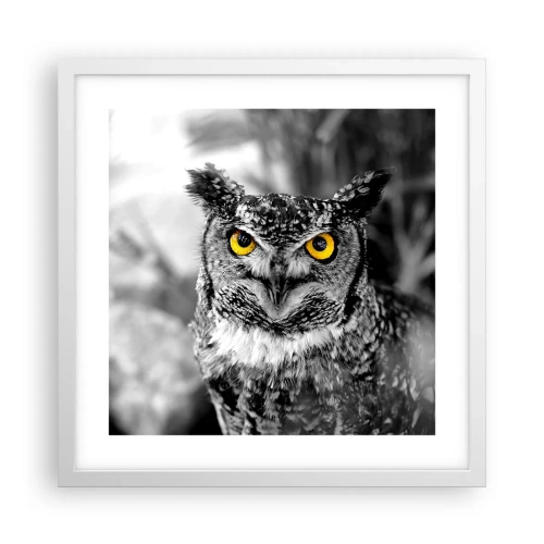 Poster in een witte lijst - Niets zal zich verbergen - 40x40 cm