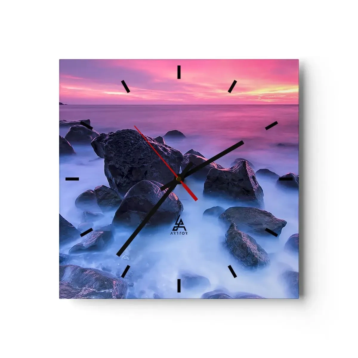 Wandklok - Klok - Geboorte in licht en mist - 40x40 cm