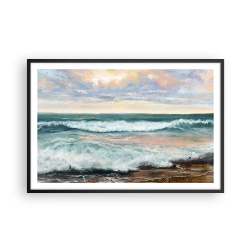 Poster in een zwarte lijst - Hier maak je je ziel glad - 91x61 cm