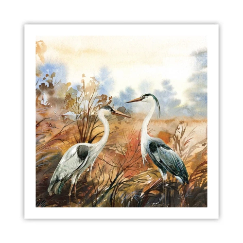 Poster - Waarheen in de herfst? - 60x60 cm