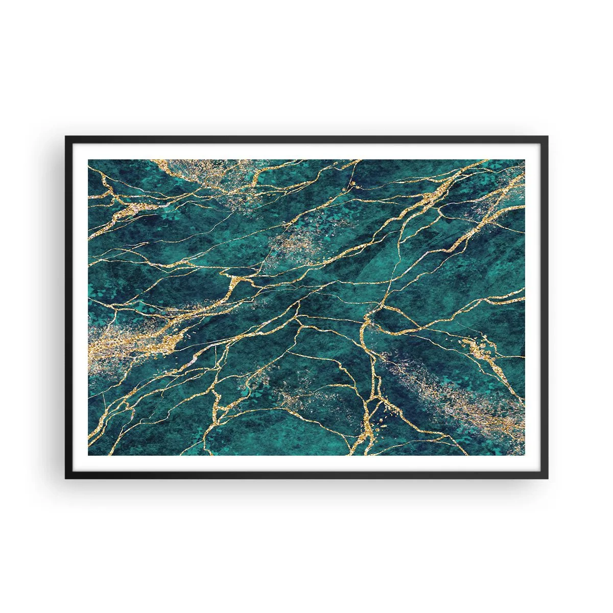 Poster in een zwarte lijst - Goudmijn - 100x70 cm